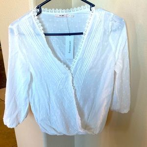 Francesca’s white blouse XXS never worn; tags still on